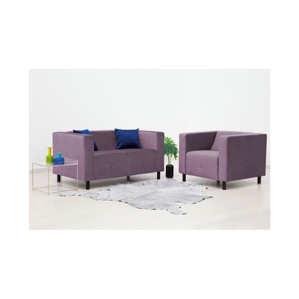 Jasnofioletowa sofa Vivonita Milo, 140 cm-image-4
