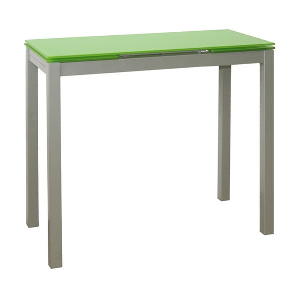 Stół rozkładany z zielonym szklanym blatem Pondecor Cristiano, 40x85 cm