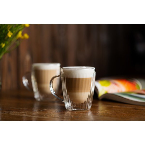 Szklane kubki zestaw 2 szt. do cappuccino 250 ml Livio Duo – Vialli Design-image-3