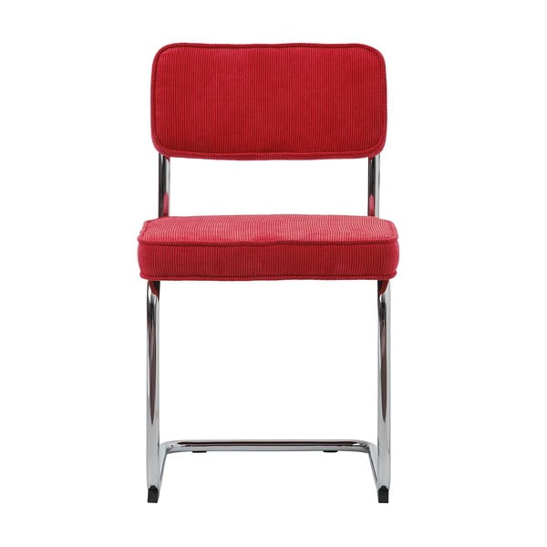 Czerwone sztruksowe krzesło Rupert – Unique Furniture-image-3