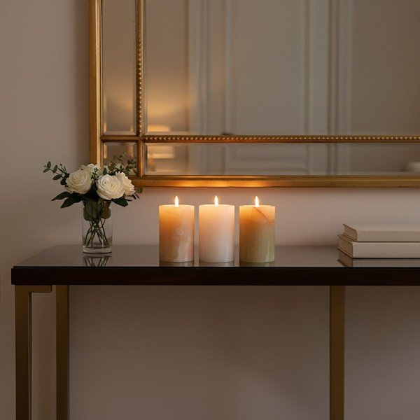 Kamienne świeczniki zestaw na świeczkę typu tealight 3 szt. Oleena – Premier Housewares-image-1
