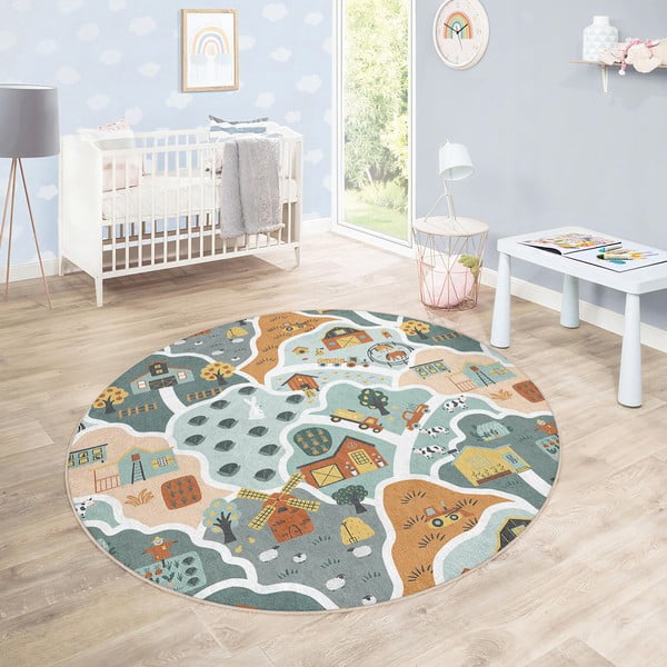 Dziecięcy dywan do zabawy odpowiedni do prania ø80 cm Farmer's Life – Mila Home-image-3