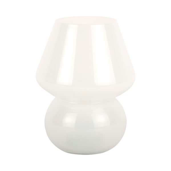Biała lampa stołowa LED ze szklanym kloszem (wysokość 20 cm) Vintage – Leitmotiv