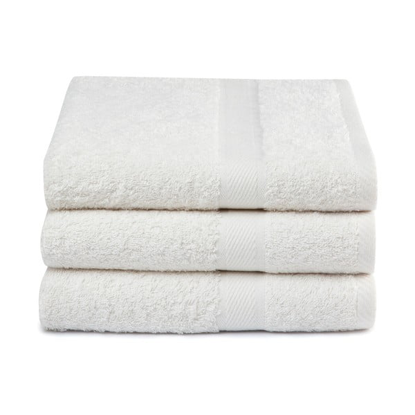 Zestaw 3 kremowych ręczników Ekkelboom, 70x140 cm