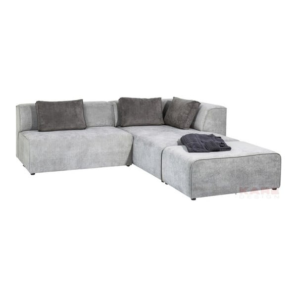 Jasnoszara sofa z dodatkowym modułem Kare Design Infinity