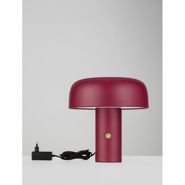 Bordowa metalowa lampa stołowa LED ze ściemniaczem (wysokość 31 cm) Noelia – Nova Luce-image-2
