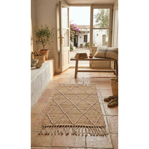 Dywan z juty tkany ręcznie w naturalnym kolorze 60x90 cm Shaila – Yes Everyday-image-1