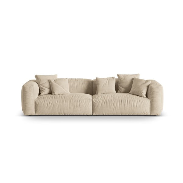 Beżowa aksamitna sofa modułowa 320 cm Martina – Micadoni 