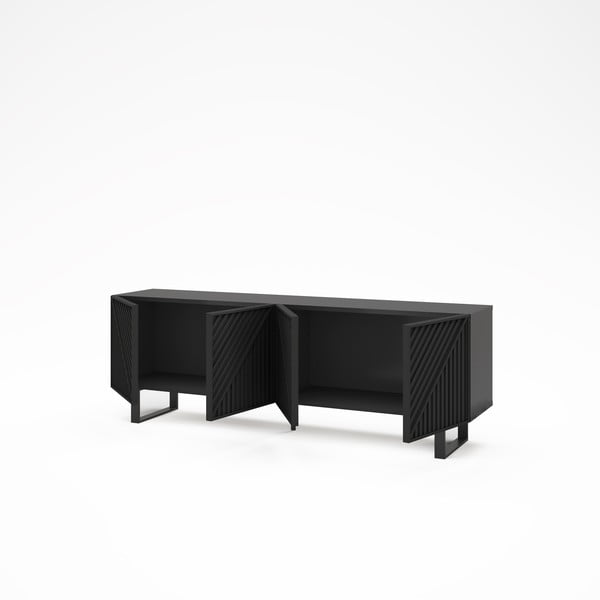Czarna szafka pod TV 161x55x35 cm Peta – Marckeric-image-2