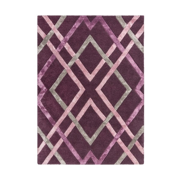 Fioletowy dywan z wiskozy Flair Rugs Trellis, 160x230 cm