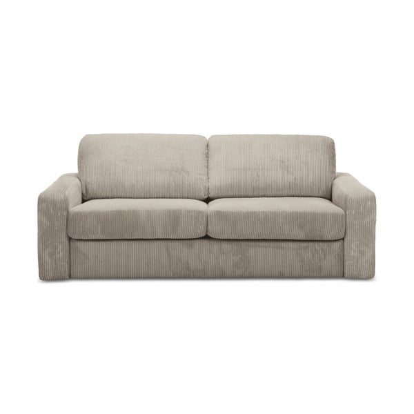 Jasnobrązowa sztruksowa rozkładana sofa 195 cm Nona – Makamii