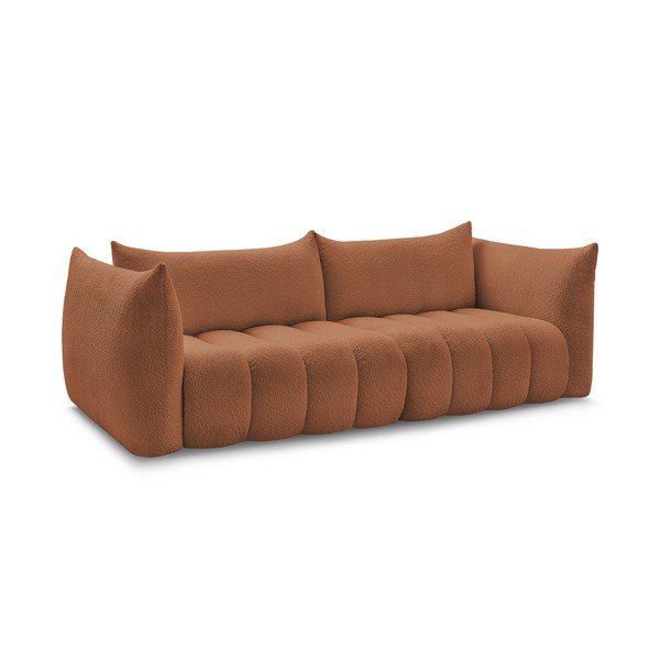 Pomarańczowa sofa z materiału bouclé 286 cm Azra – Bobochic Paris-image-2