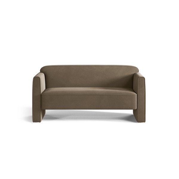 Szarobrązowa aksamitna sofa 140 cm Abby – Micadoni 