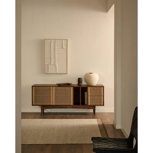 Brązowa niska komoda w dekorze orzecha 180x73 cm Elan – Kave Home-image-1