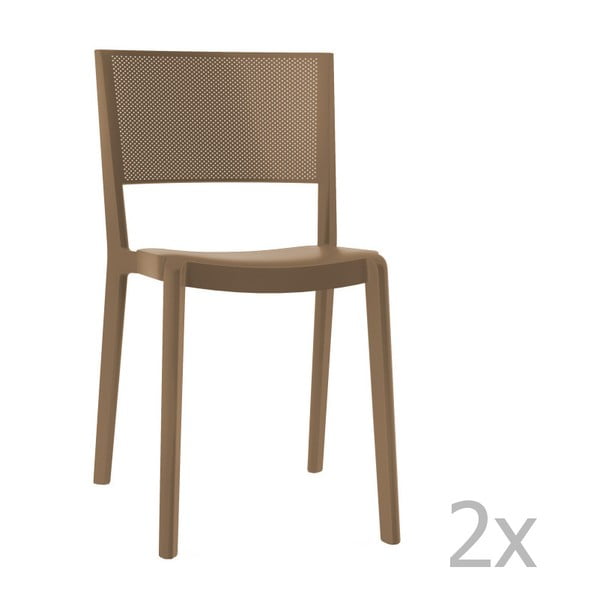 Zestaw 2 brązowych krzeseł ogrodowych Resol spot