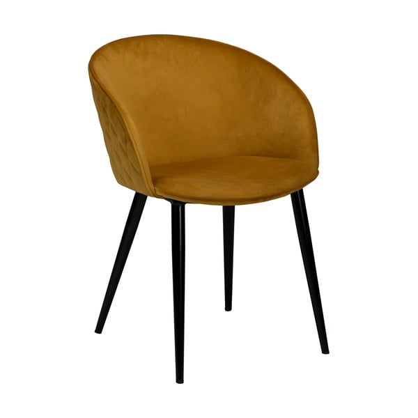 Musztardowe aksamitne krzesło Dual – DAN-FORM Denmark