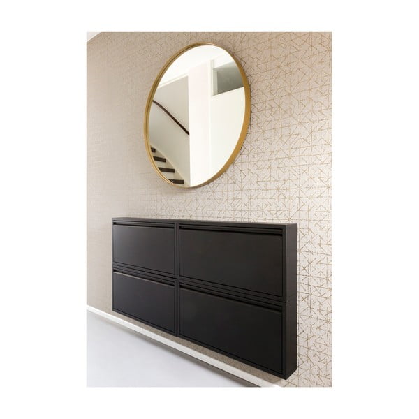 Czarna metalowa uchylna szafka na buty 75x37,5x12,5 cm Billy – Spinder Design-image-4