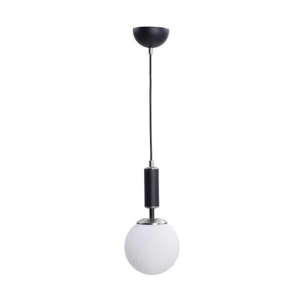 Biało-czarna lampa wisząca ze szklanym kloszem ø 15 cm Hector – Squid Lighting