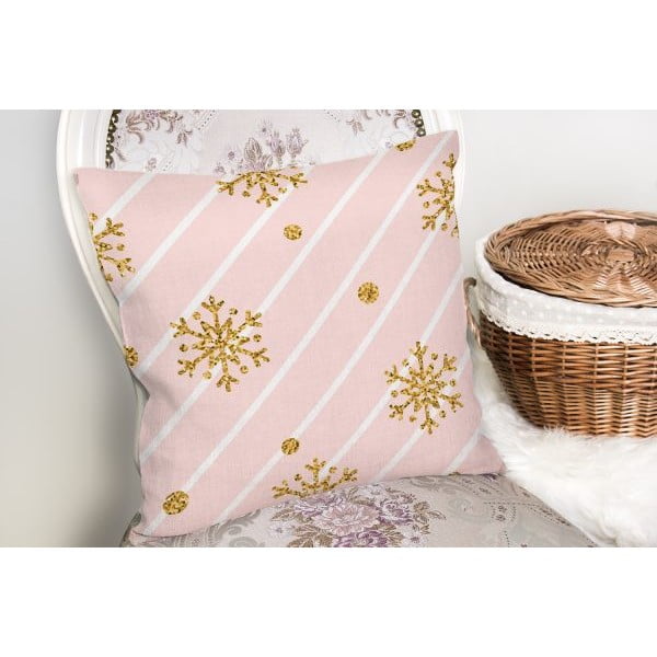 Świąteczna poszewka na poduszkę Minimalist Cushion Covers Gold Snowflakes, 42x42 cm-image-2