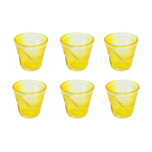Komplet 6 szklanek Kaleidoskop 115 ml, żółty