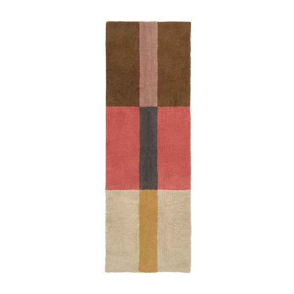 Wełniany chodnik tkany ręcznie 80x230 cm Chroma Spiced Coral – Lorena Canals