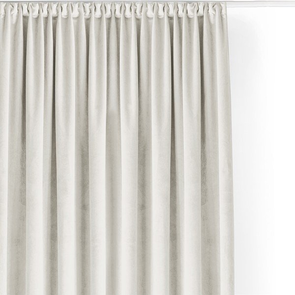 Kremowa aksamitna zasłona częściowo zaciemniająca (dimout) 200x225 cm Velto – Filumi-image-4