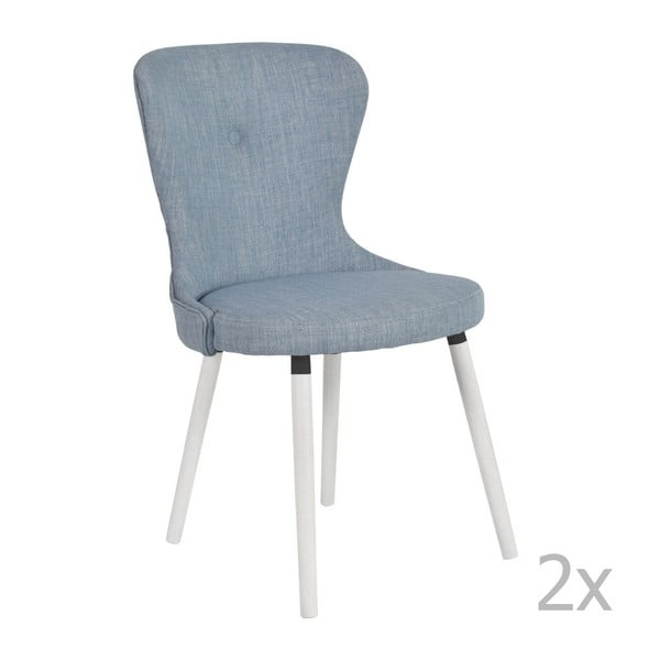 Komplet 2 niebieskich krzeseł RGE Betty