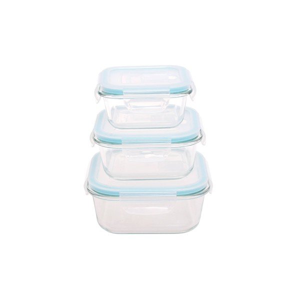 Zestaw 3 szklanych pojemników z wieczkiem Sabichi