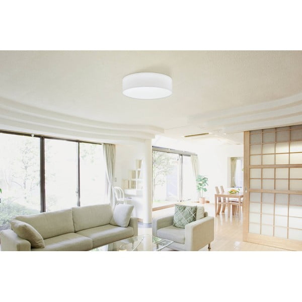 Biała lampa sufitowa z tekstylnym kloszem PASTERI – EGLO-image-1