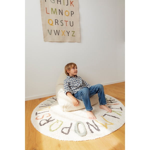 Kremowy bawełniany dziecięcy dywan do zabawy ø120 cm ABC Color and Letters – Lorena Canals-image-4