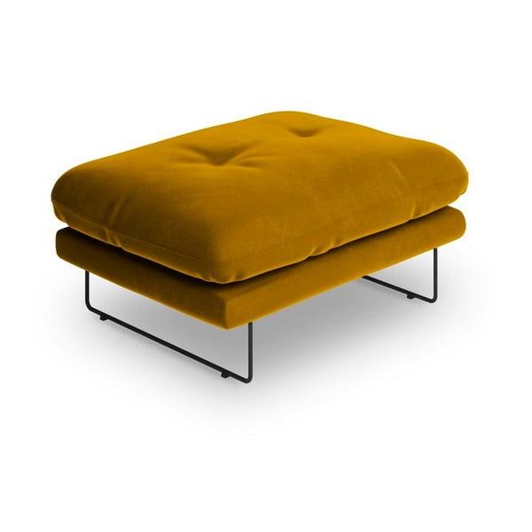 Żółty puf z aksamitnym obiciem Windsor & Co Sofas Gravity-image-2