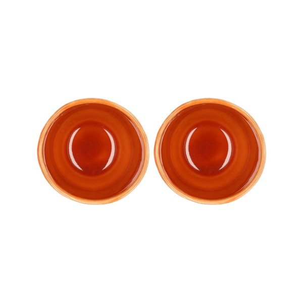 Pomarańczowe kamionkowe kubki na espresso zestaw 2 szt. 80 ml Styles – Villa Collection-image-1