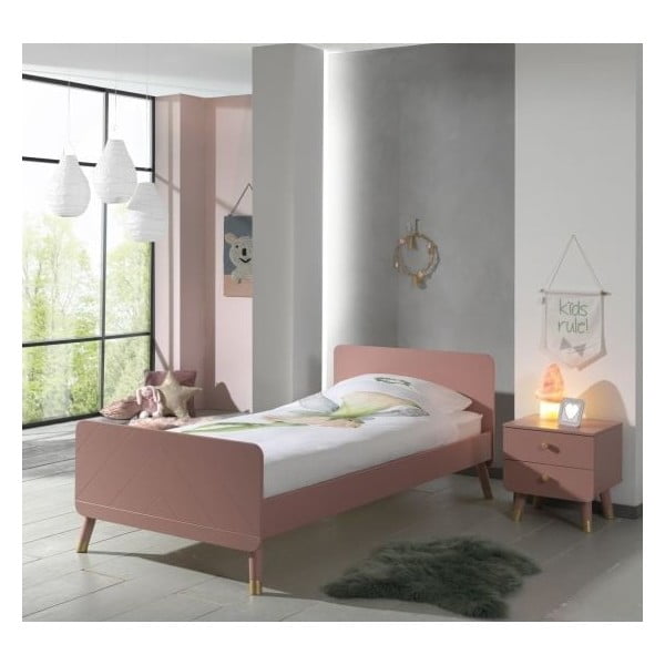 Różowa dziecięca szafka nocna z drewna sosnowego Vipack Billy-image-1