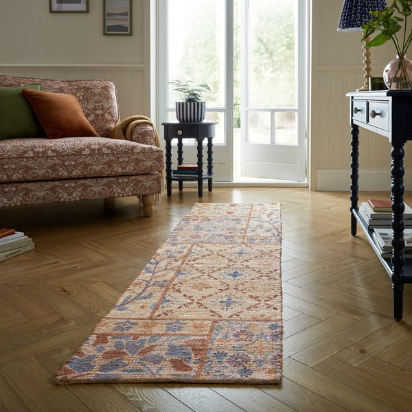 Chodnik z mieszanki juty tkany ręcznie w naturalnym kolorze 60x230 cm Taylor Patchwork – Flair Rugs-image-1