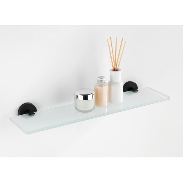 Szklana półka z matowymi czarnymi uchwytami ze stali nierdzewnej Wenko Bosio-image-2
