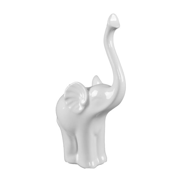Biała dekoracyjna figurka słonia z ceramiki Mauro Ferretti Elefante B