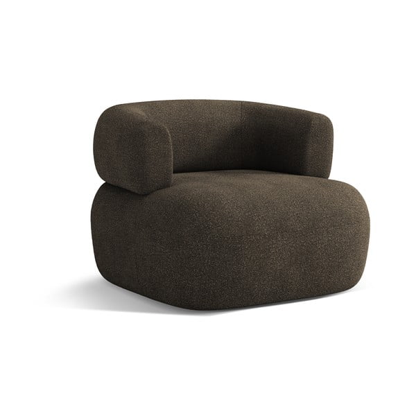 Brązowy fotel z materiału bouclé Jenny – Micadoni Home
