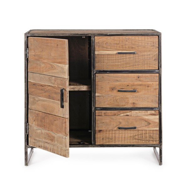 Komoda z litego drewna akacjowego w naturalnym kolorze 90x90x40 cm Elmer – Bizzotto-image-3