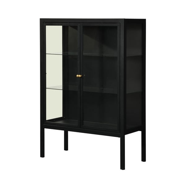 Czarna witryna dwudrzwiowa Støraa Alva, wys. 140 cm-image-2