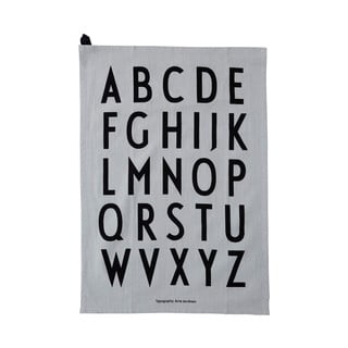 Szara bawełniana ściereczka Design Letters Alphabet, 40x60 cm