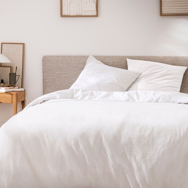 Biała bawełniana pościel dwuosobowa 3-częściowa 240x220 cm Meline – douceur d'intérieur-image-1