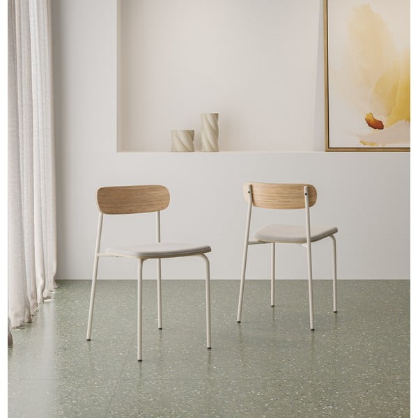 Beżowo-naturalne krzesła zestaw 2 szt. Adriana – Marckeric-image-1