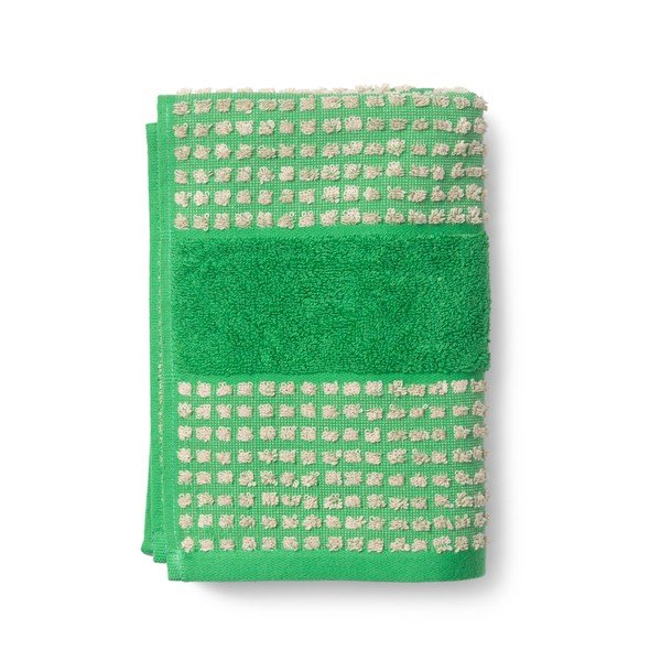 Zielono-beżowy ręcznik kąpielowy z bawełny organicznej 70x140 cm Check – JUNA