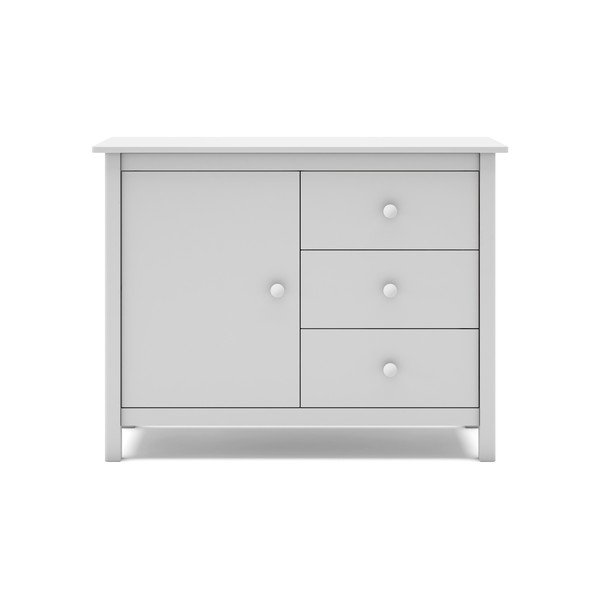 Biała niska komoda dziecięca z drewna sosnowego 90x80 cm Max – Marckeric-image-2