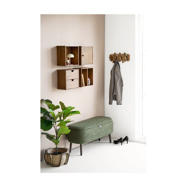 Zielona ławka z materiału bouclé Harlow – House Nordic-image-1