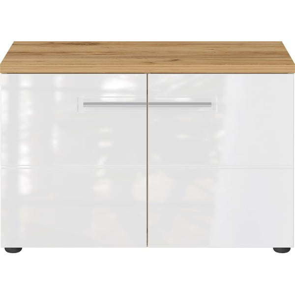 Biała szafka na buty w dekorze dębu z siedziskiem Aledo – Germania-image-2