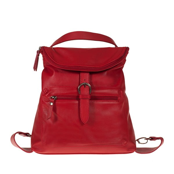 Czerwony plecak skórzany Giulia Bags Euphemia