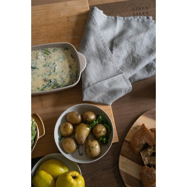 Lniana ścierka 45x65 cm Khaki – Linen Tales-image-1