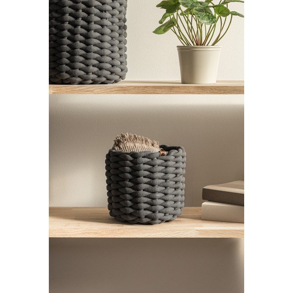 Tekstylny koszyk ø 21x17 cm Peach Skin Round S – Bigso-image-1