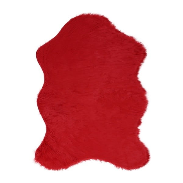 Czerwony dywan ze sztucznej skóry Pelus Red, 150x200 cm